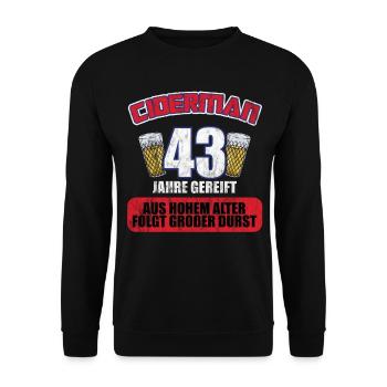 Ciderman 43 Jahre Geburtstag Apfelwein Äppelwoi - Unisex Pullover - Schwarz - Vorne - Alina (178cm) & Michal (187cm)