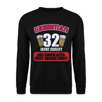 Ciderman 32 Jahre Geburtstag Apfelwein Äppelwoi - Unisex Pullover - Schwarz - Vorne - Alina (178cm) & Michal (187cm)
