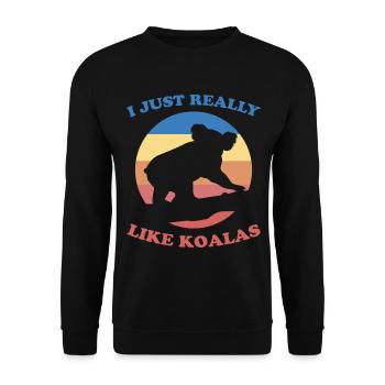 Koala Saying Australia Marsupial Koalas Gift - Unisex Sweatshirt - black - Front - Alina (178cm) & Michal (187cm)