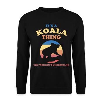 Koala Saying Australia Marsupial Koalas Gift - Unisex Sweatshirt - black - Front - Alina (178cm) & Michal (187cm)