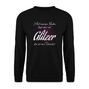 Glitter lies on ground Facts Saying Gift - Unisex Sweatshirt - black - Front - Alina (178cm) & Michal (187cm)