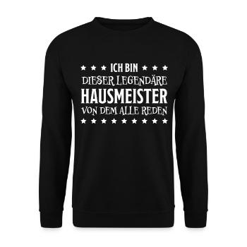 Hausmeister Lustiger Spruch Hausmeister Geschenk - Unisex Pullover - Schwarz - Vorne - Alina (178cm) & Michal (187cm)