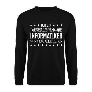 Informatiker Lustig Spruch Programmierer Geschenk - Unisex Pullover - Schwarz - Vorne - Alina (178cm) & Michal (187cm)