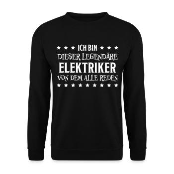 Elektriker Lustiger Spruch Elektriker Geschenk - Unisex Pullover - Schwarz - Vorne - Alina (178cm) & Michal (187cm)