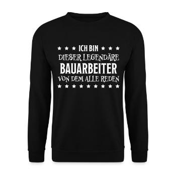 Bauarbeiter Lustiger Spruch Bauarbeiter Geschenk - Unisex Pullover - Schwarz - Vorne - Alina (178cm) & Michal (187cm)