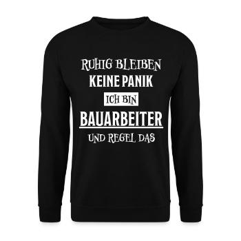 Bauarbeiter Lustiger Spruch Bauarbeiter Geschenk - Unisex Pullover - Schwarz - Vorne - Alina (178cm) & Michal (187cm)