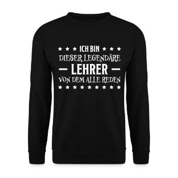 Lehrer Lustige Spruch Unterricht Lehrer Geschenk - Unisex Pullover - Schwarz - Vorne - Alina (178cm) & Michal (187cm)
