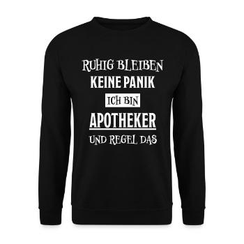 Apotheker Beruf Lustiger Spruch Apotheker Geschenk - Unisex Pullover - Schwarz - Vorne - Alina (178cm) & Michal (187cm)
