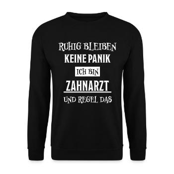 Zahnarzt Lustiger Spruch Job Zahnmedizin Geschenk - Unisex Pullover - Schwarz - Vorne - Alina (178cm) & Michal (187cm)