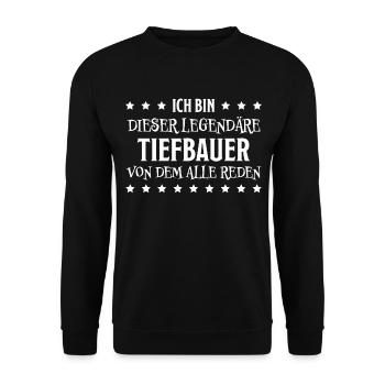 Tiefbauer Beruf Lustiger Spruch Tiefbauer Geschenk - Unisex Pullover - Schwarz - Vorne - Alina (178cm) & Michal (187cm)