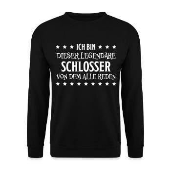 Schlosser Beruf Lustiger Spruch Schlosser Geschenk - Unisex Pullover - Schwarz - Vorne - Alina (178cm) & Michal (187cm)