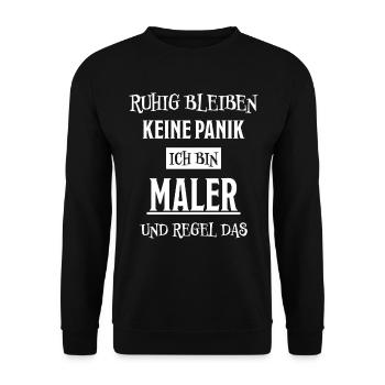 Maler Witz Spruch Meister Lackierer Maler Geschenk - Unisex Pullover - Schwarz - Vorne - Alina (178cm) & Michal (187cm)