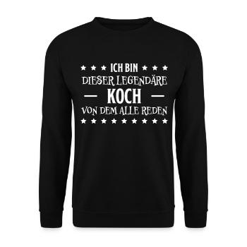 Koch Lustig Spruch Beruf Gastronomie Koch Geschenk - Unisex Pullover - Schwarz - Vorne - Alina (178cm) & Michal (187cm)