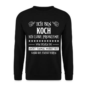 Koch Lustig Spruch Beruf Gastronomie Koch Geschenk - Unisex Pullover - Schwarz - Vorne - Alina (178cm) & Michal (187cm)