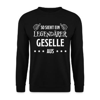 Geselle Lustiger Spruch Gesellenprüfung Geschenk - Unisex Pullover - Schwarz - Vorne - Alina (178cm) & Michal (187cm)