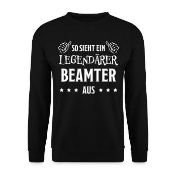 Beamter Lustiger Spruch Verbeamtung Büro Geschenk - Unisex Pullover - Schwarz - Vorne - Alina (178cm) & Michal (187cm)