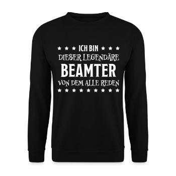 Beamter Lustiger Spruch Verbeamtung Büro Geschenk - Unisex Pullover - Schwarz - Vorne - Alina (178cm) & Michal (187cm)
