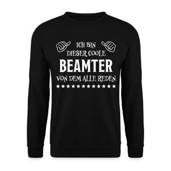 Beamter Lustiger Spruch Verbeamtung Büro Geschenk - Unisex Pullover - Schwarz - Vorne - Alina (178cm) & Michal (187cm)
