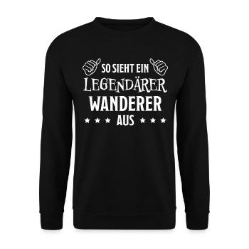 Wanderer Outdoor Lustiger Spruch Wandern Geschenk - Unisex Pullover - Schwarz - Vorne - Alina (178cm) & Michal (187cm)