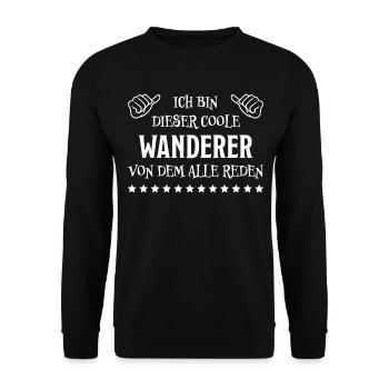 Wanderer Outdoor Lustiger Spruch Wandern Geschenk - Unisex Pullover - Schwarz - Vorne - Alina (178cm) & Michal (187cm)