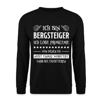 Bergsteiger Wandern Lustiger Spruch Berge Geschenk - Unisex Pullover - Schwarz - Vorne - Alina (178cm) & Michal (187cm)