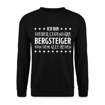 Bergsteiger Wandern Lustiger Spruch Berge Geschenk - Unisex Pullover - Schwarz - Vorne - Alina (178cm) & Michal (187cm)