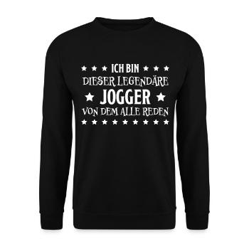 Jogger Laufen Lustiger Spruch Joggen Geschenk - Unisex Pullover - Schwarz - Vorne - Alina (178cm) & Michal (187cm)