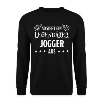 Jogger Laufen Lustiger Spruch Joggen Geschenk - Unisex Pullover - Schwarz - Vorne - Alina (178cm) & Michal (187cm)