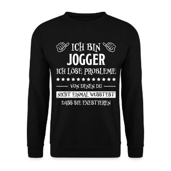 Jogger Laufen Lustiger Spruch Joggen Geschenk - Unisex Pullover - Schwarz - Vorne - Alina (178cm) & Michal (187cm)
