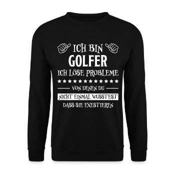 Golfer Hobby Golf Lustiger Spruch Golfer Geschenk - Unisex Pullover - Schwarz - Vorne - Alina (178cm) & Michal (187cm)