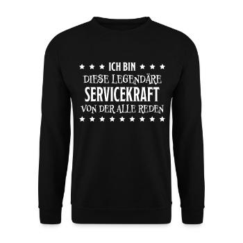 Servicekraft Dienstleistung Lustig Spruch Geschenk - Unisex Pullover - Schwarz - Vorne - Alina (178cm) & Michal (187cm)