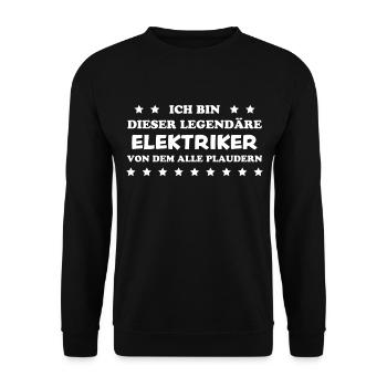 Elektriker Lustiger Spruch Elektriker Geschenk - Unisex Pullover - Schwarz - Vorne - Alina (178cm) & Michal (187cm)