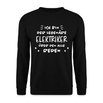 Elektriker Lustiger Spruch Elektriker Geschenk - Unisex Pullover - Schwarz - Vorne - Alina (178cm) & Michal (187cm)