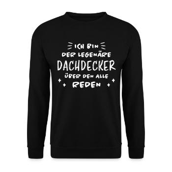 Dachdecker Handwerker Spruch Dachdecker Geschenk - Unisex Pullover - Schwarz - Vorne - Alina (178cm) & Michal (187cm)