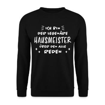 Hausmeister Lustiger Spruch Hausverwalter Geschenk - Unisex Pullover - Schwarz - Vorne - Alina (178cm) & Michal (187cm)