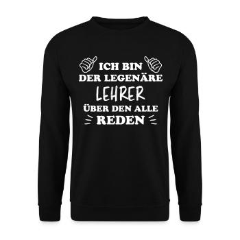 Lehrer Lustige Spruch Unterricht Lehrer Geschenk - Unisex Pullover - Schwarz - Vorne - Alina (178cm) & Michal (187cm)