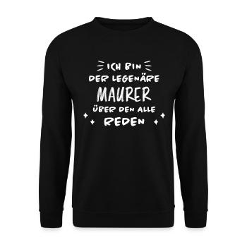 Maurer Lustiger Spruch Baustelle Maurer Geschenk - Unisex Pullover - Schwarz - Vorne - Alina (178cm) & Michal (187cm)
