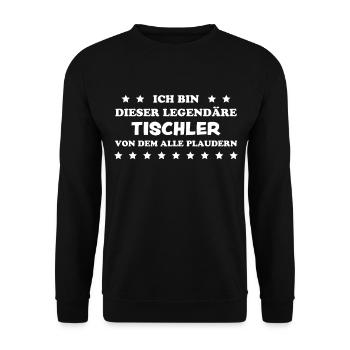 Tischler Lustiger Spruch Beruf Tischler Geschenk - Unisex Pullover - Schwarz - Vorne - Alina (178cm) & Michal (187cm)