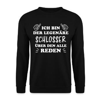 Schlosser Beruf Lustiger Spruch Schlosser Geschenk - Unisex Pullover - Schwarz - Vorne - Alina (178cm) & Michal (187cm)