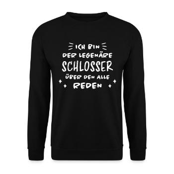 Schlosser Beruf Lustiger Spruch Schlosser Geschenk - Unisex Pullover - Schwarz - Vorne - Alina (178cm) & Michal (187cm)