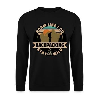 Backpacker entwerfen Backpacking - Unisex Pullover - Schwarz - Vorne - Alina (178cm) & Michal (187cm)