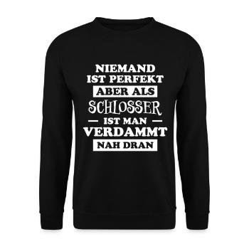 Schlosser Beruf Lustiger Spruch Schlosser Geschenk - Unisex Pullover - Schwarz - Vorne - Alina (178cm) & Michal (187cm)