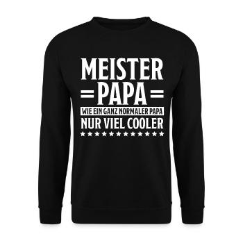 Meister Prüfung Lustiger Spruch Meister Geschenk - Unisex Pullover - Schwarz - Vorne - Alina (178cm) & Michal (187cm)