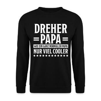 Dreher Fun Spruch Drehmaschinen Dreher Geschenk - Unisex Pullover - Schwarz - Vorne - Alina (178cm) & Michal (187cm)