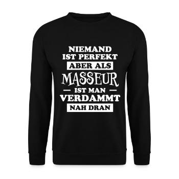 Masseur Lustiger Spruch Massage Masseur Geschenk - Unisex Pullover - Schwarz - Vorne - Alina (178cm) & Michal (187cm)