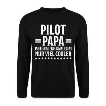 Pilot Spruch Flug Flugsport Witz Piloten Geschenk - Unisex Pullover - Schwarz - Vorne - Alina (178cm) & Michal (187cm)
