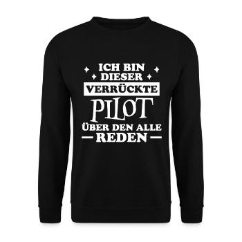 Pilot Spruch Flug Flugsport Witz Piloten Geschenk - Unisex Pullover - Schwarz - Vorne - Alina (178cm) & Michal (187cm)