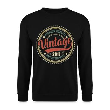 Vintage 2017 Retro Anniversary 2017 - Unisex Sweatshirt - black - Front - Alina (178cm) & Michal (187cm)