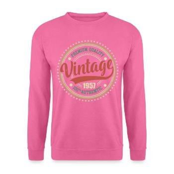 Vintage 1957 Anniversaire Retro 1957 - Sweat-shirt Unisexe - rose - Devant