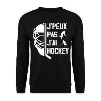 Ich kann keine Hockey-Geschenkidee haben - Unisex Pullover - Schwarz - Vorne - Alina (178cm) & Michal (187cm)